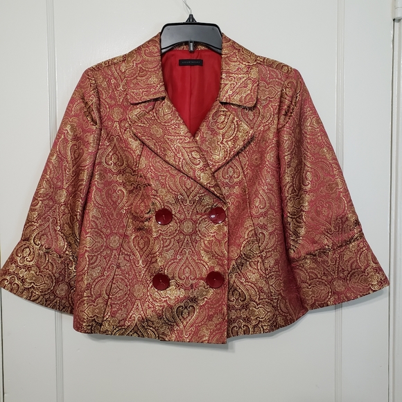 Courtenay Jackets & Blazers - Vintage Courtenay burgundy & gold blazer S…